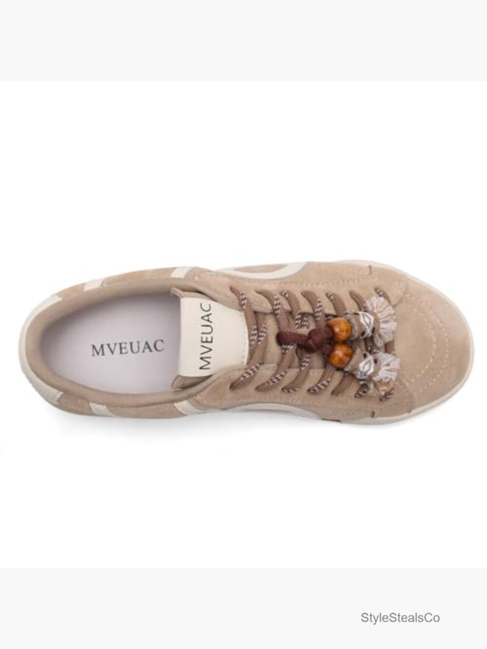Lightweight Suede Fashion Sneakers Lace-Up Casual Walking Shoes Women - Picture 6 of 7